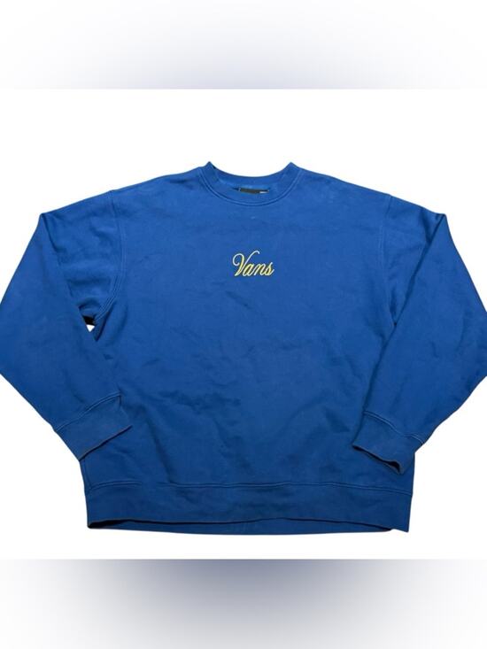 Vans Other - Vans Men's Large Loose Fit Royal Blue Crewneck with Yellow Script